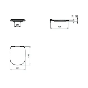 Capac WC din duroplast cu inchidere lenta Tesi Ideal Standard - Iperinox