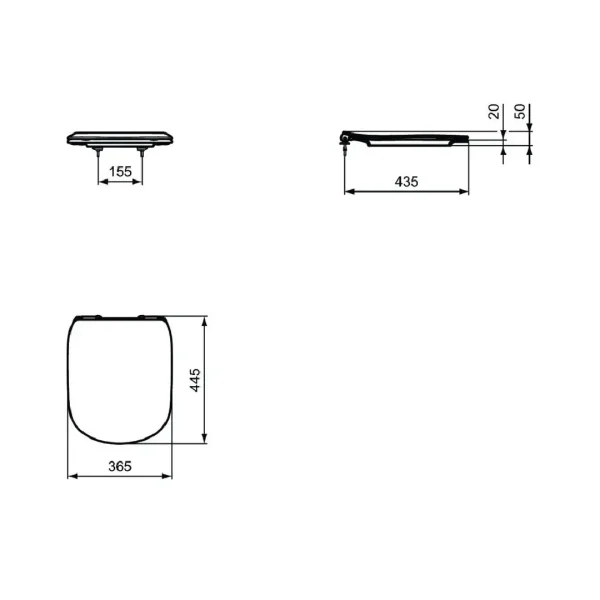 Capac WC din duroplast cu inchidere lenta Tesi Ideal Standard - Iperinox