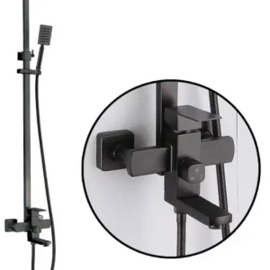 Coloana de dus cu 3 functii black Iperinox square - Iperinox