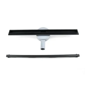 Rigola dus cu gratar Slim Black, din inox, lungime 50 cm - Iperinox