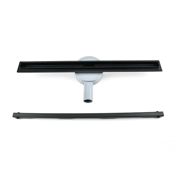 Rigola dus cu gratar Slim Black, din inox, lungime 50 cm - Iperinox