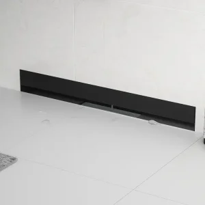 Rigola dus negru mat cu scurgere in perete, gratar Plat, din inox, lungime 50 cm - Iperinox