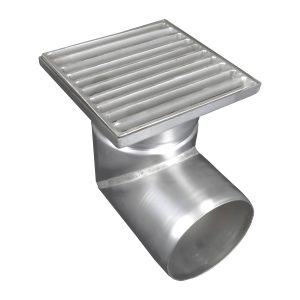 Sifon inox, 150x150 mm, cu gratar lader, iesire laterala - Iperinox