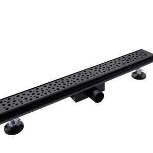 Rigola dus negru mat cu gratar Chaos, din inox, lungime 50 cm - Iperinox