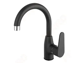 Baterie stativa lavoar cu pipa mobila Algeo Black Ferro - Iperinox