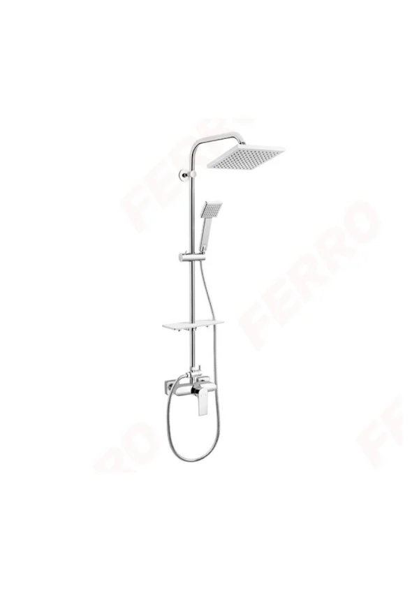 Coloana de dus cu baterie dus - Algeo Square Ferro - Iperinox