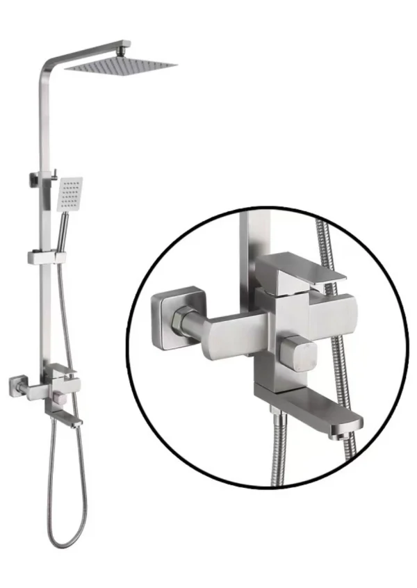 Coloana de dus cu 3 functii chrom Iperinox square - Iperinox