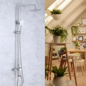 Coloana de dus cu 3 functii chrom rotunda Iperinox - Iperinox
