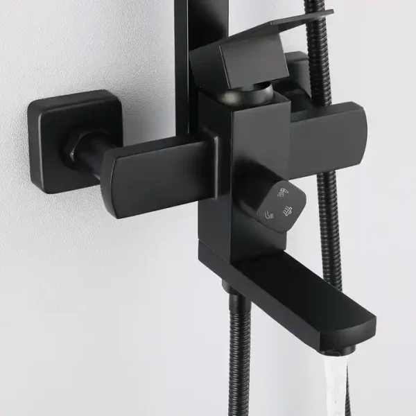 Coloana de dus cu 3 functii black Iperinox square - Iperinox