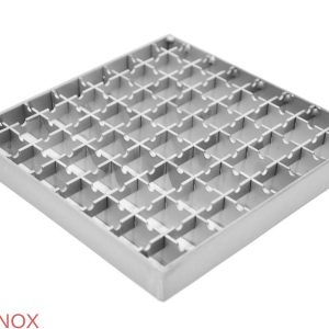 Sifon inox profesional, 300x300 mm, cu gratar lader, iesire verticala - Iperinox