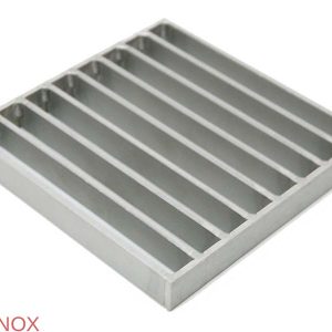 Sifon inox telescopic, 200x200 mm, cu gratar antiderapant, iesire laterala - Iperinox