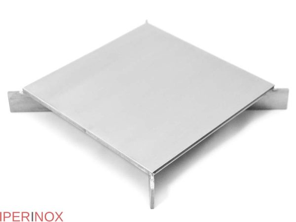 Sifon inox profesional, 300x300 mm, cu gratar lader, iesire verticala - Iperinox