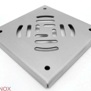 Sifon inox telescopic, 200x200 mm, cu gratar antiderapant, iesire laterala - Iperinox