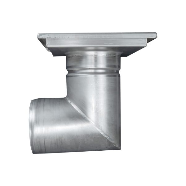 Sifon inox, 200x200 mm, cu gratar lader, iesire laterala - Iperinox