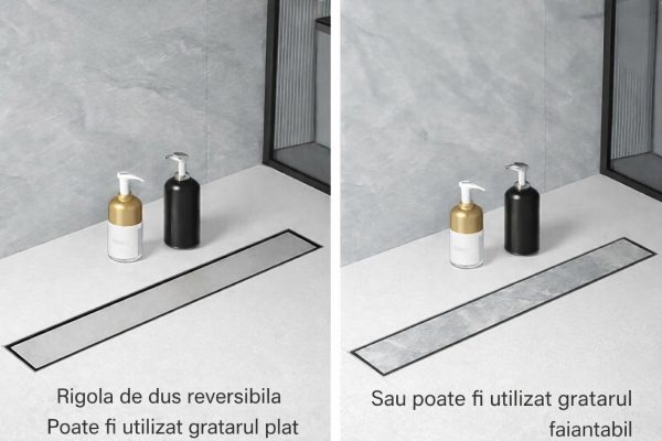 Rigola dus Faiantabila, din inox, lungime 40 cm - Iperinox