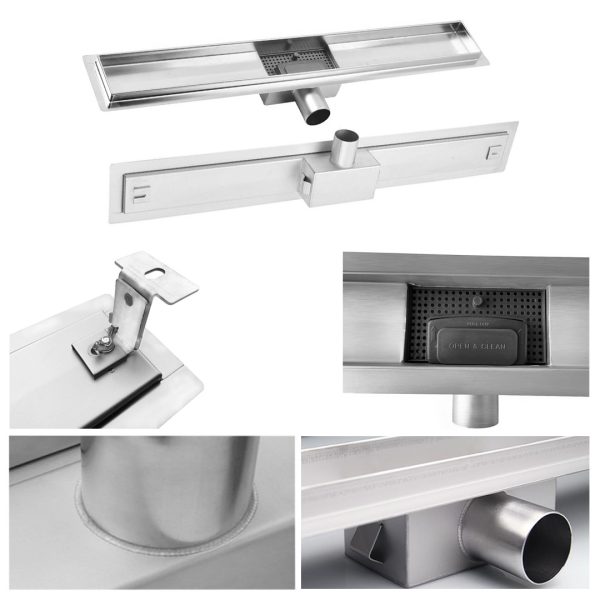 Rigola dus cu gratar Square, din inox, lungime 50 cm - Iperinox
