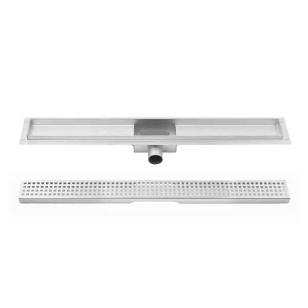 Rigola dus cu gratar Square, din inox, lungime 50 cm - Iperinox
