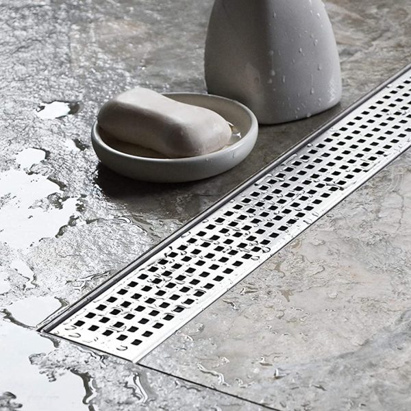 Rigola dus cu gratar Square, din inox, lungime 50 cm - Iperinox