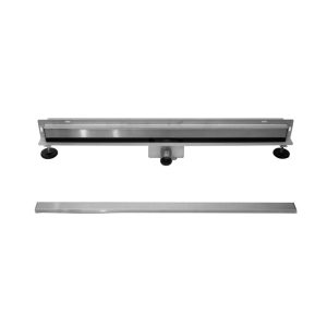 Rigola dus cu scurgere in perete, gratar Plat, din inox, lungime 90 cm - Iperinox