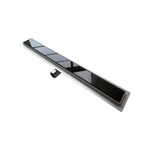 Rigola dus cu sticla neagra, integral inox AISI 304, lungime 60 cm - Iperinox