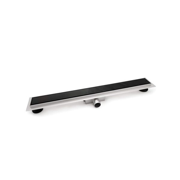 Rigola dus cu sticla neagra, integral inox AISI 304, lungime 40 cm - Iperinox