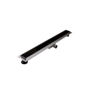 Rigola dus cu sticla neagra, integral inox AISI 304, lungime 40 cm - Iperinox