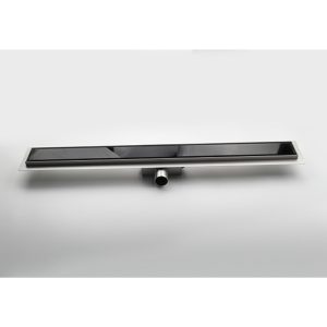 Rigola dus cu sticla neagra, integral inox AISI 304, lungime 40 cm - Iperinox