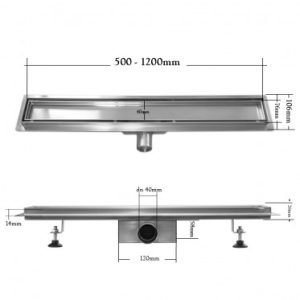 Rigola dus Premium, Faiantabila, din inox, lungime 60 cm - Iperinox