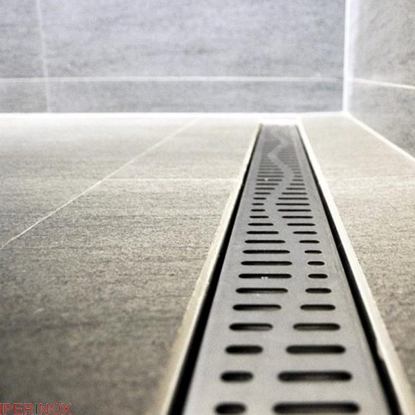 Rigola dus Premium cu gratar Wave In, din inox, lungime 90 cm - Iperinox