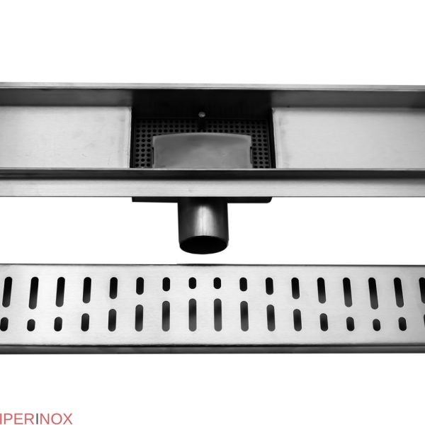 Rigola dus Premium cu gratar Wave In, din inox, lungime 90 cm - Iperinox
