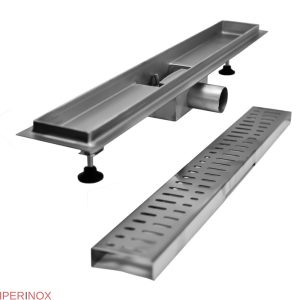 Rigola dus Premium cu gratar Wave In, din inox, lungime 90 cm - Iperinox