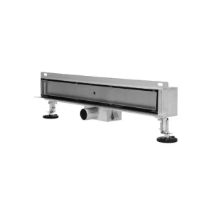 Rigola dus cu scurgere in perete, gratar Plat, din inox, lungime 40 cm - Iperinox