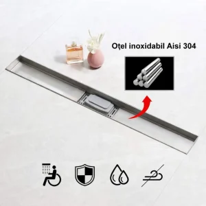 Rigola dus Faiantabila, din inox, lungime 40 cm - Iperinox