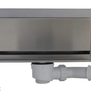 Rigola dus Modern Alpine cu scurgere in perete, gratar Plat, din inox, lungime 30 cm - Iperinox