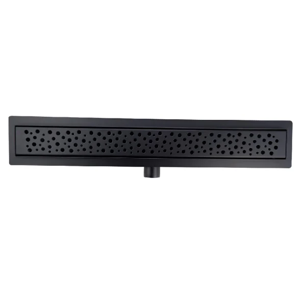 Rigola dus negru mat cu gratar Chaos, din inox, lungime 50 cm - Iperinox