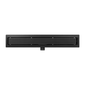 Rigola dus negru mat cu gratar Plat, din inox, lungime 40 cm - Iperinox