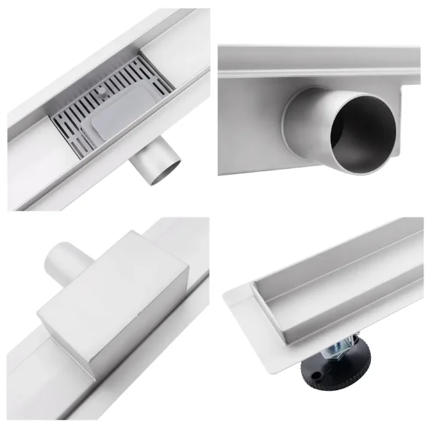 Rigola dus cu gratar Plat, din inox, lungime 90 cm - Iperinox