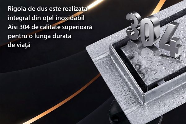 Rigola dus Faiantabila, din inox, lungime 40 cm - Iperinox