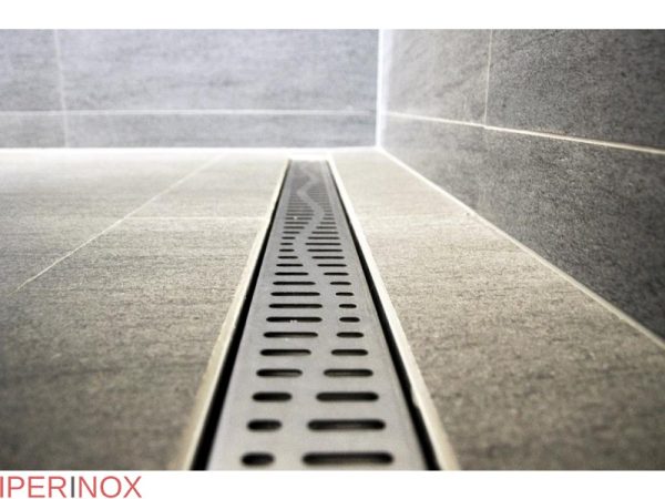 Rigola dus Premium cu scurgere verticala, gratar Wave In, din inox, lungime 50 cm - Iperinox