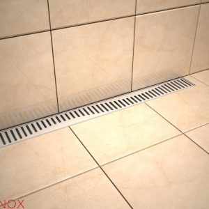 Rigola dus Premium cu scurgere verticala, gratar Wave In, din inox, lungime 50 cm - Iperinox
