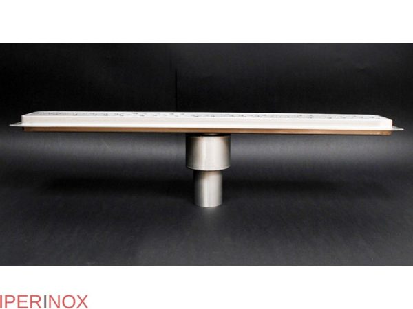 Rigola dus Premium cu scurgere verticala, gratar Wave In, din inox, lungime 110 cm - Iperinox