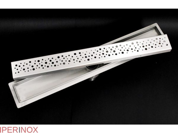 Rigola dus Premium cu scurgere verticala, gratar Wave In, din inox, lungime 110 cm - Iperinox