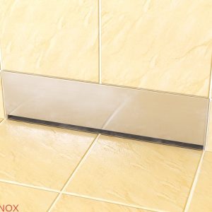 Rigola dus Modern Alpine cu scurgere in perete, gratar Plat, din inox, lungime 30 cm - Iperinox