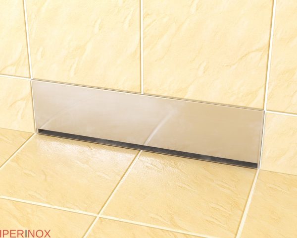 Rigola dus Modern Alpine cu scurgere in perete, gratar Plat, din inox, lungime 30 cm - Iperinox