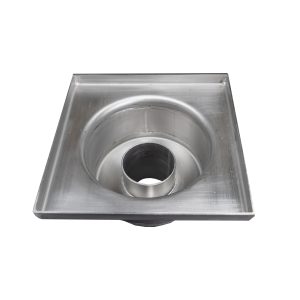 Sifon inox KSDE, 150x150 mm, cu gratar screwed, iesire verticala - Iperinox