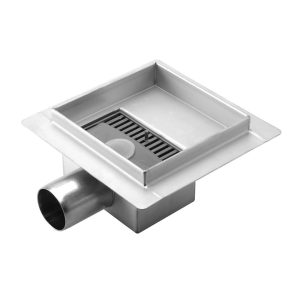 Sifon pardoseala cu gratar Plat, din inox, dimensiune 15x15 cm - Iperinox