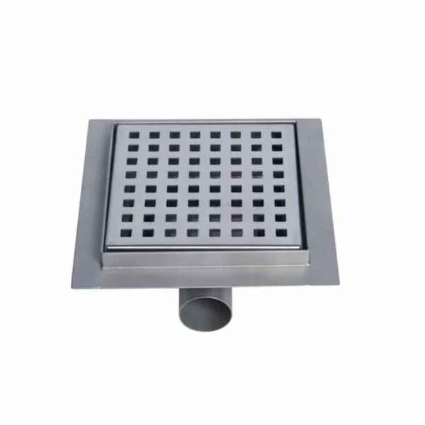 Sifon pardoseala cu gratar Square, din inox, dimensiune 15x15 cm - Iperinox