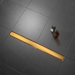 Rigola dus Gold cu gratar Plat, din inox, lungime 80 cm - Iperinox