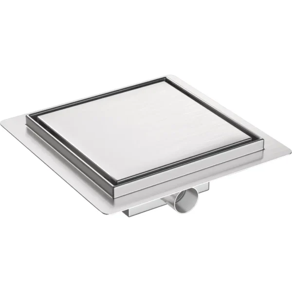 Sifon pardoseala cu gratar Plat, din inox, dimensiune 15x15 cm - Iperinox