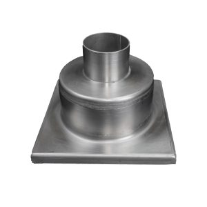 Sifon inox KSDE, 150x150 mm, cu gratar screwed, iesire verticala - Iperinox
